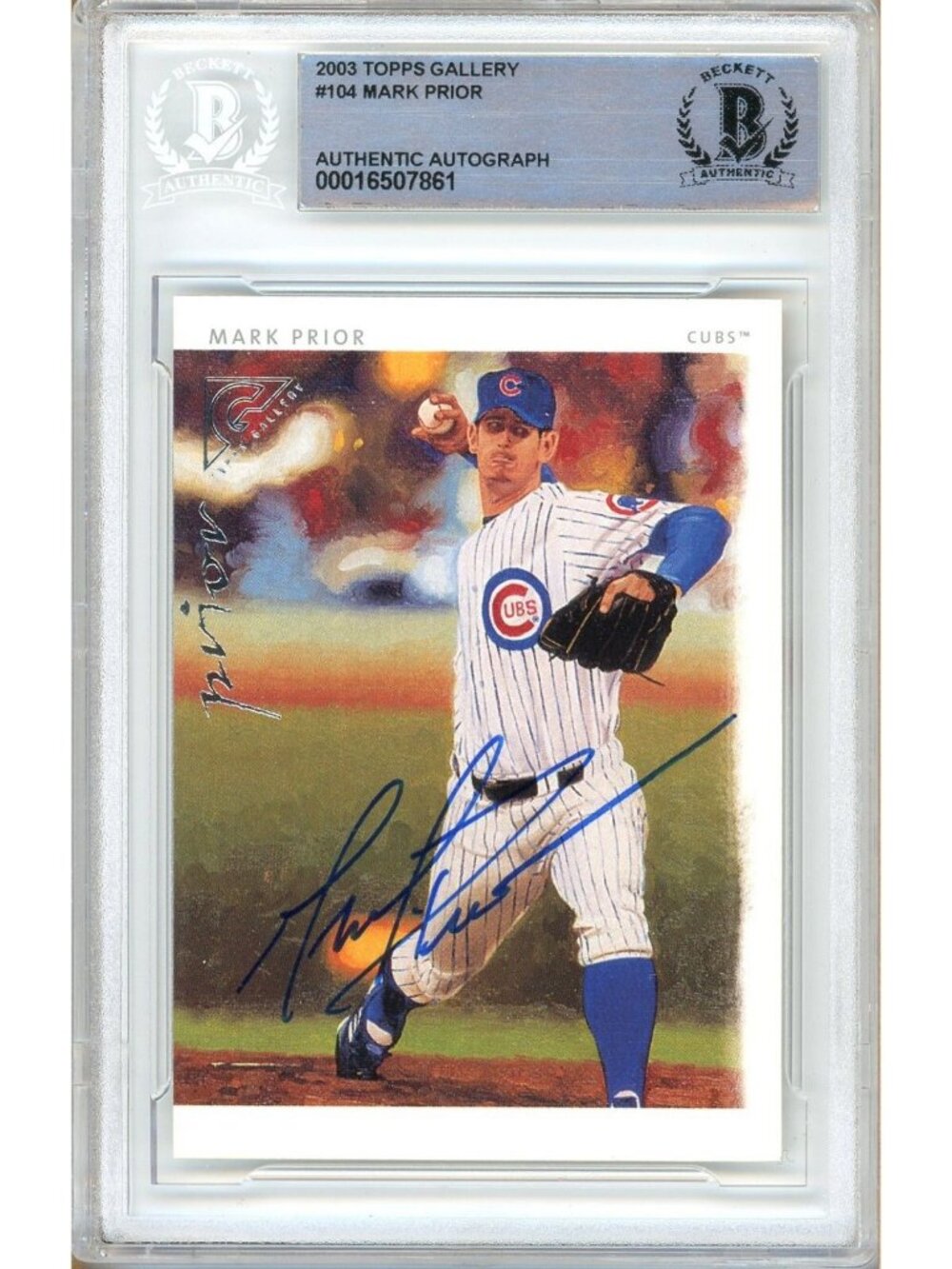 Mark Prior Signed 2003 Topps #104 Chicago Cubs Beckett BAS Slabbed Auto MLB Card